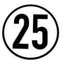 Geschwindigkeitsschild 25 km/h